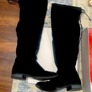 Sole Society black suede over the knee boots